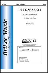 In Te Speravi SA choral sheet music cover